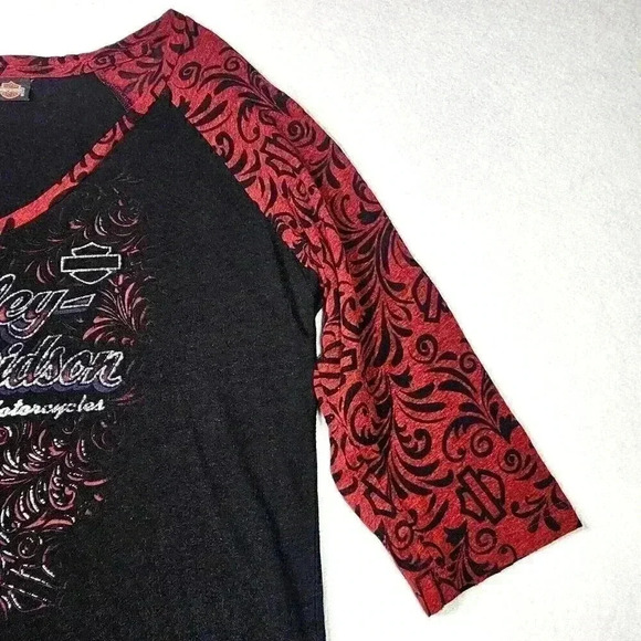 Harley-Davidson Women's Tee 3/4 Sleeves w/Burnout Logo Large Barnett El Paso, TX - Picture 7 of 16